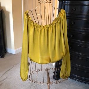 Off the shoulder gold top
